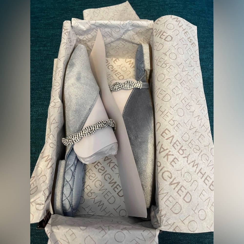 Birdies Size 11 The Swan Slides In Bluebell w/Crystal Strap